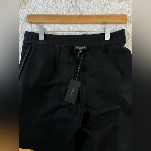 NWT Rag & Bone Cameron Crepe Dress Pant | Split Cuff Straight Leg | Sz 0 | Black - Picture 3 of 9